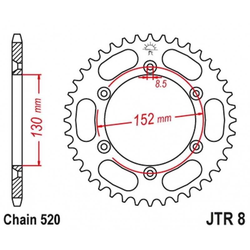 JT GALINĖ ŽVAIGŽDĖ 4500 48 BMWG 450X 08-11 (450048JT)(GR. 520)