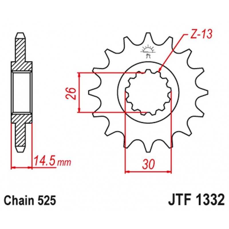 JT PRIEKINĖ ŽVAIGŽDUTĖ 2047 16 HONDA CB 750F2 92-00 (204716JT)(GR. 525)