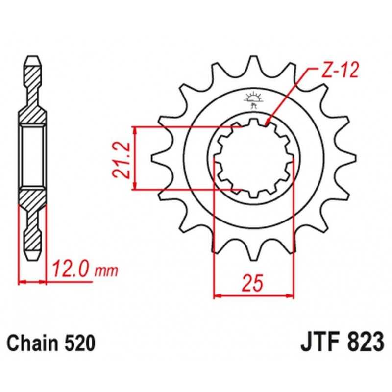 JT PRIEKINĖ ŽVAIGŽDUTĖ 823 12 HUSQVARNA HUSABERG (82312JT)(GR. 520)