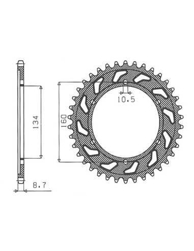 SUNSTAR GALINĖ ŽVAIGŽDUTĖ 4399 42 HONDA CBR 1000RR 06-16, CBR 900RR 00-03 (JTR1306.42) (GR. 530) (439942JT)