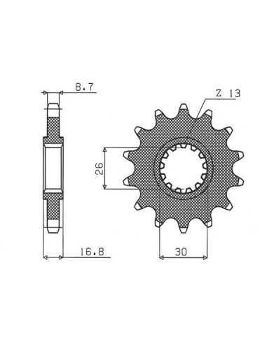 SUNSTAR PRIEKINĖ ŽVAIGŽDUTĖ 347 16 HONDA CBR 1000RR 04-16, CBF 1000, CBR 900/929/954 (JTF333.16) (GR. 530) (34716JT)