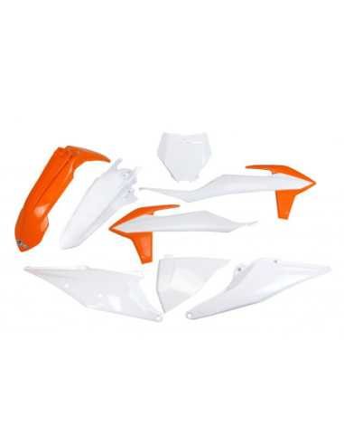 UFO PLASTIKŲ KOMPLEKTAS KTM SX 125/150/250 19-22, SXF (SX-F) 250/350/450 19-22 SPALVA OEM 20 (ORANŽINĖ/BALTA) (KT522E999X)