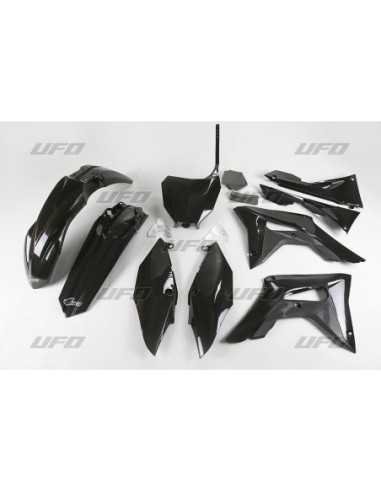 UFO PLASTIKŲ KOMPLEKTAS HONDA CRF 250R 18-19, CRF 450R 17-19 SU ORO FILTRO DANGTELIU SPALVA JUODA (HO123E001)