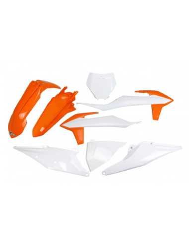 UFO PLASTIKŲ KOMPLEKTAS KTM SX 125/150/250 19-22, SXF (SX-F) 250/350/450 19-22 SPALVA OEM 21 (BALTA/ORANŽINĖ)