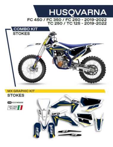 UFO LIPDUKŲ RINKINYS HUSQVARNA TC 125/250 19-22FC 250/350/450 19-22 STOKES SPALVA OEM (BALTA/MĖLYNA)