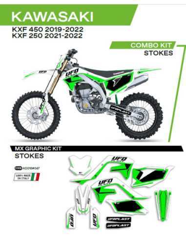 UFO LIPDUKŲ RINKINYS KAWASAKI KXF 250 21-22KXF 450 19-22 STOKES SPALVA BALTA