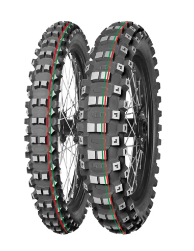 MITAS PADANGA 80/100-21 TERRA FORCE-MX MH MEDIUM/HARD 51M (RAUDONA-ŽALIA JUOSTA) TT PRIEKIS DOT 2023 (460090)