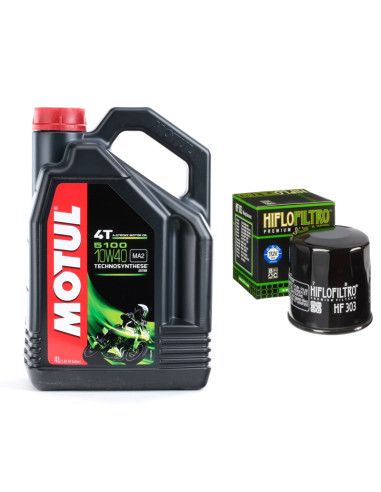 Rinkinys MOTUL 5100 10W40 4L + HF303