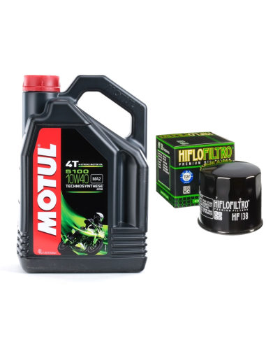 Rinkinys MOTUL 5100 10W40 4L + HF138