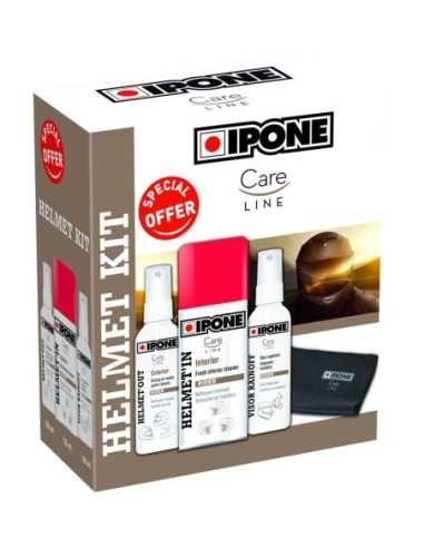 IPONE HELMET KIT ŠALMO PRIEŽIŪROS RINKINYS (HELMET OUT, HELMET IN, VISOR RAINOFF, MICROFIBER) (CARELINE)