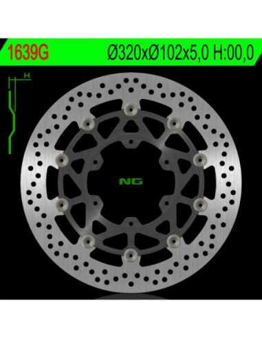 NG STABDŽIŲ DISKAS PRIEKIS SUZUKI GSXR ABS 1000 17-19 (320X102X5,0MM) (6X8,5MM) PLAUKIOJANTIS (CENTRAS ALIUMINIS)