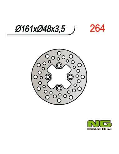 NG STABDŽIŲ DISKAS PRIEKIS YAMAHA YFM 125/250/350/600/650/700, YFZ 350/450 87-15, YFS 200 BLASTER 88-07 (161X48X3,5)
