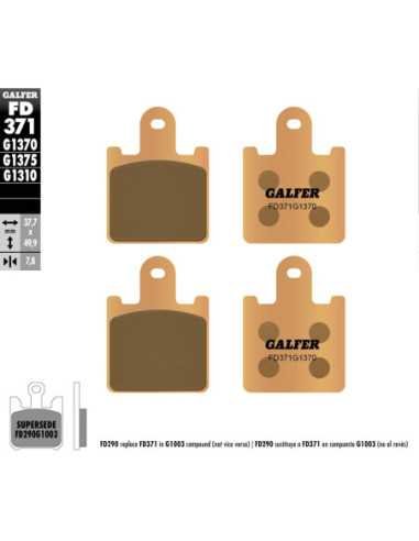 GALFER STABDŽIŲ TRINKELĖS KH417 4 SINTERED METAL (GOLD) STREET, PRIEKIS KAWASAKI ZX 6R 07- , Z 1000 07- 09, GTR 1400, ZZR 1400