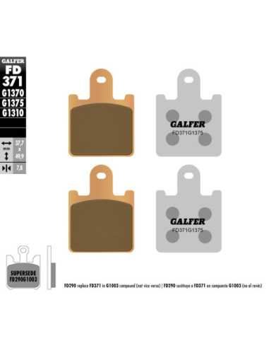 GALFER STABDŽIŲ TRINKELĖS KH417 4 SINTERED METAL (GOLD) SPORT, PRIEKIS KAWASAKI ZX 6R 07- , Z 1000 07- 09, GTR 1400, ZZR 1400