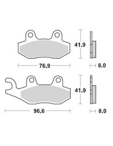 MOTO-MASTER STABDŽIŲ TRINKELĖS KH214 SINTER METAL OEM: 11 (SINTERPRO RACING) KAWASAKI: KX 125-250-500 KDX 200-250 SUZUKI: RM