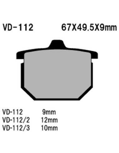 VESRAH STABDŽIŲ TRINKELĖS KH29 SINTERED METAL (GOLD) HONDA CX500 79- 81, GL1000 1100 75- 81 (MADE IN JAPAN)