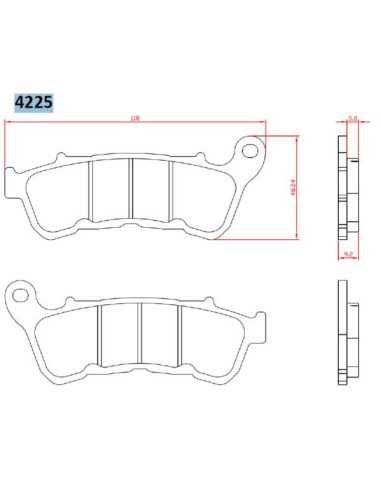 BRENTA STABDŽIŲ TRINKELĖS KH640 SINTERED METAL (GOLD) HARLEY-DAVIDSON XL883 XL1200 14-, PRIEKIS (FT 4225)