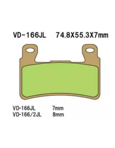 VESRAH STABDŽIŲ TRINKELĖS KH265 KH296 SINTERED METAL (GOLD) HONDA CBR VTR PRIEKIS (8MM) (MADE IN JAPAN)