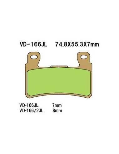 VESRAH STABDŽIŲ TRINKELĖS KH265 KH296 SINTERED METAL (GOLD) HONDA CBR VTR PRIEKIS (7MM) (MADE IN JAPAN)