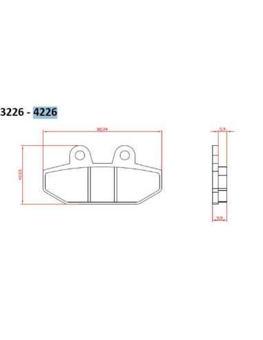 BRENTA STABDŽIŲ TRINKELĖS KH710 SINTERED METAL (GOLD) HARLEY-DAVIDSON 1750 1870 18-20, GALAS (FT 4226)