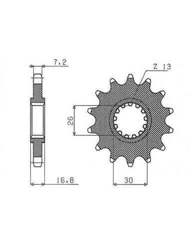 SUNSTAR PRIEKINĖ ŽVAIGŽDUTĖ 2068 16 HONDA CBR 600F 99-14, CBR 600RR 03-16, CBF 600 (JTF1370.16) (GR. 525) (206816JT)