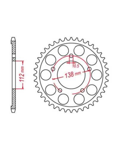 GROSSKOPF GALINĖ ŽVAIGŽDUTĖ 4448 48 YAMAHA YZF-R6 99-02 KONVERSIJA 530 (JTR1871.48)