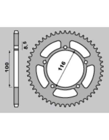 GROSSKOPF GALINĖ ŽVAIGŽDUTĖ ALIUMINĖ SPALVA ŽALIA 464 52 KAWASAKI KX 60 83-03, KX 80 83-85 ,SUZUKI RM 60 K3 03 (GR. 420)