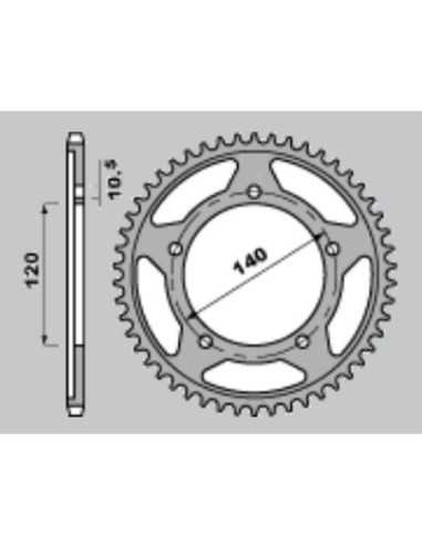 GROSSKOPF GALINĖ ŽVAIGŽDUTĖ HARDENED 4398 42 C45 SUZUKI GSXR 750 (00-05), GSR750 11-14 (2061-42)