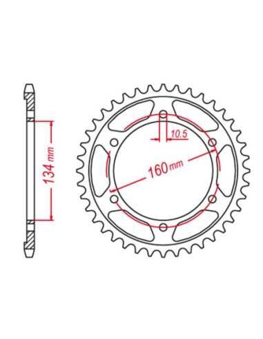 GROSSKOPF GALINĖ ŽVAIGŽDUTĖ HARDENED 4405 42 C45 HONDA CBR 600RR 03-21 (JTR1307.42)