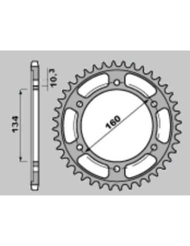 GROSSKOPF GALINĖ ŽVAIGŽDUTĖ HARDENED 4405 45 C45 HONDA CBR 600F (01-06) (JTR1307.45)