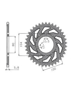 SUNSTAR GALINĖ ŽVAIGŽDUTĖ 478 43 KAWASAKI ZX6R (05-13),...