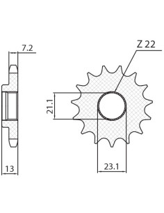SUNSTAR PRIEKINĖ ŽVAIGŽDUTĖ 2149 15 YAMAHA 250 TRICKER...