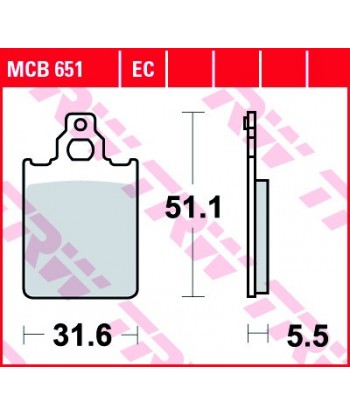 Stabdžių trinkelės MCB651EC