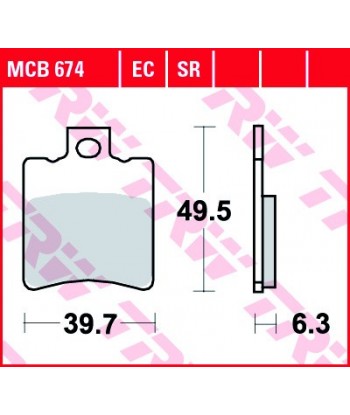 Stabdžių trinkelės MCB674