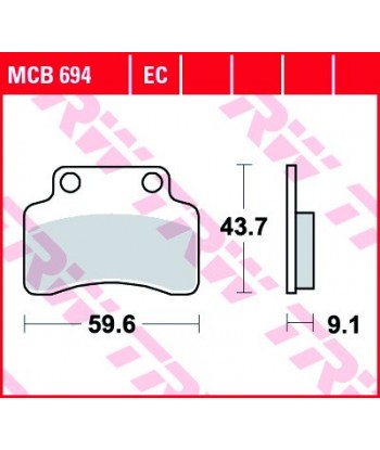Stabdžių trinkelės MCB694