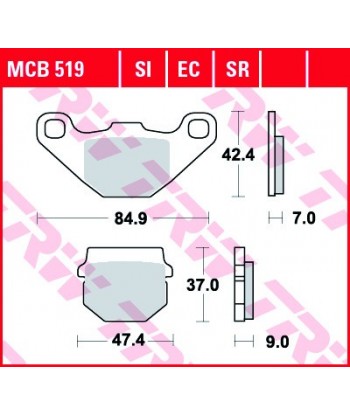 Stabdžių trinkelės MCB519
