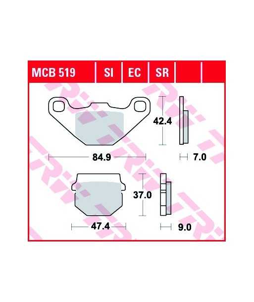 Stabdžių trinkelės MCB519