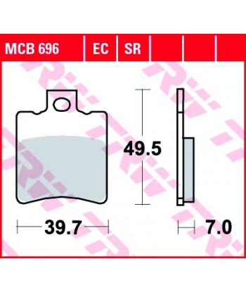 Stabdžių trinkelės MCB696SR
