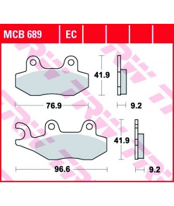 Stabdžių trinkelės MCB689
