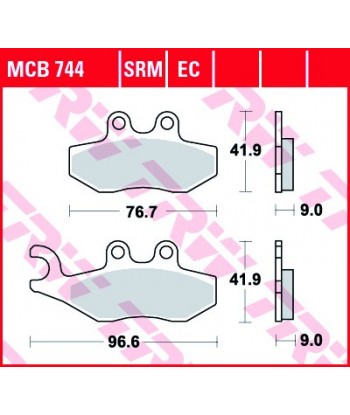 Stabdžių trinkelės MCB744SRM