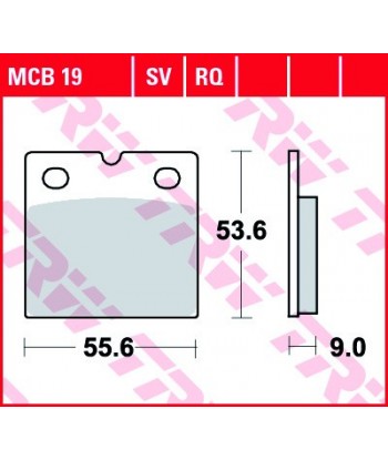 Stabdžių trinkelės MCB19