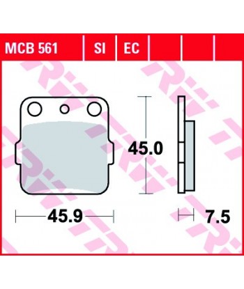 Stabdžių trinkelės MCB561