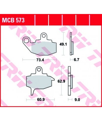 Stabdžių trinkelės MCB573