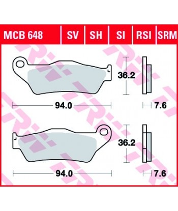 Stabdžių trinkelės MCB648SRM