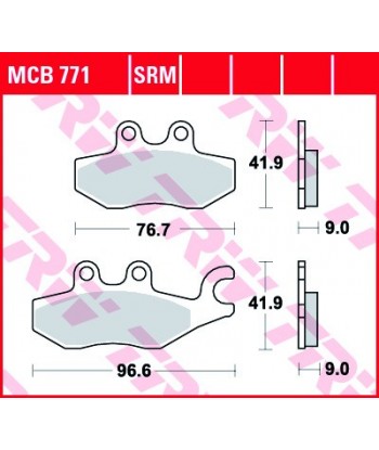 Stabdžių trinkelės MCB771SRM