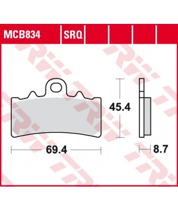Stabdžių trinkelės MCB834