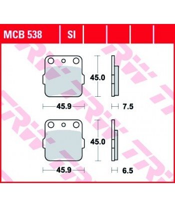 Stabdžių trinkelės MCB538SI