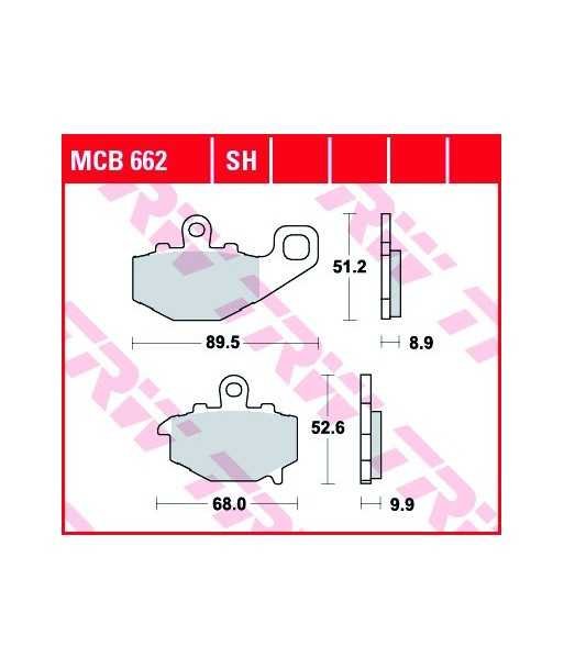 Stabdžių trinkelės MCB662