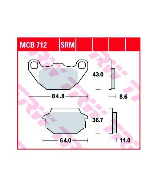 Stabdžių trinkelės MCB712