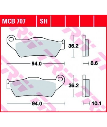 Stabdžių trinkelės MCB707